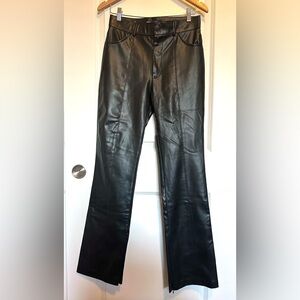 Zara Black Faux Leather Flared Pants